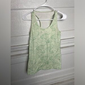 Lululemon Athletica Light Green Floral Tank Top
